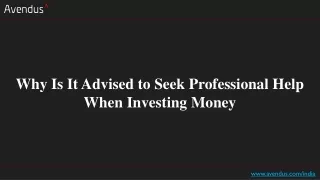 why is it advised to seek professional help when