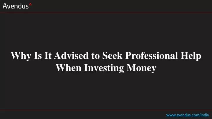why is it advised to seek professional help when