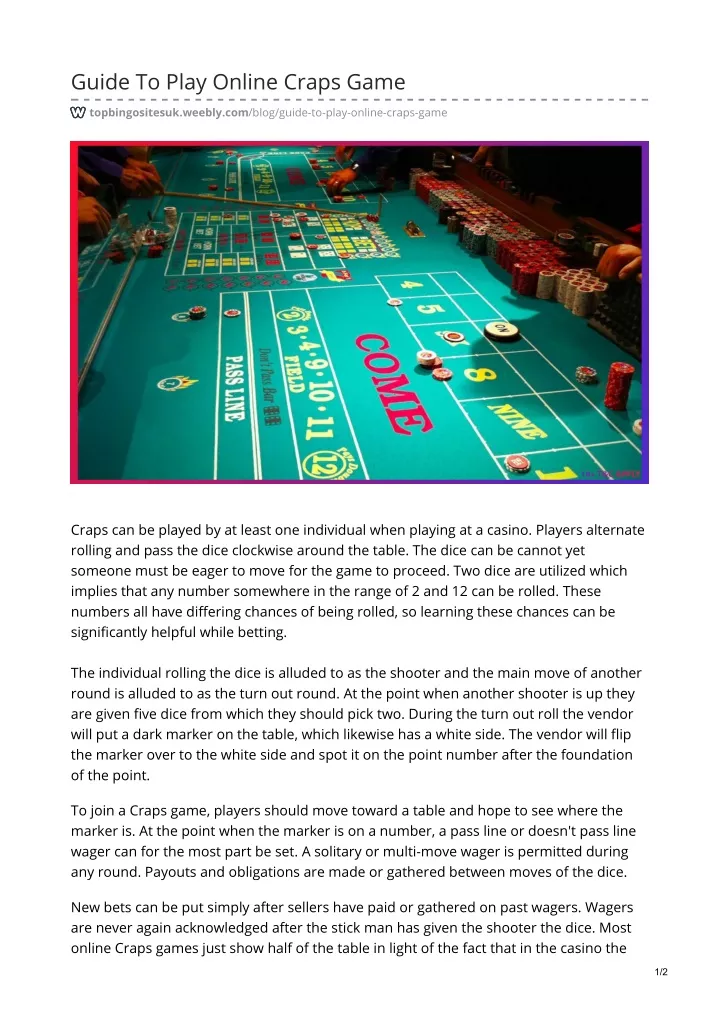 guide to play online craps game