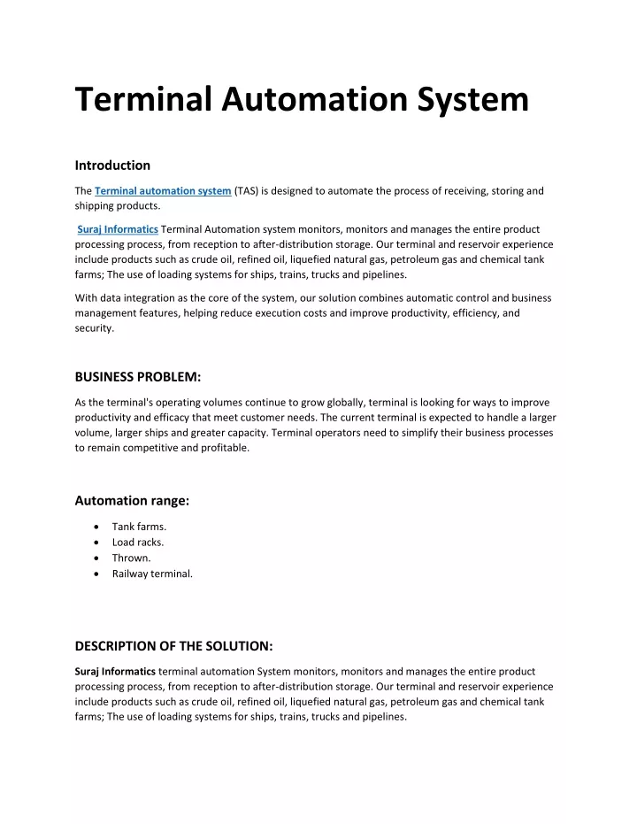 terminal automation system