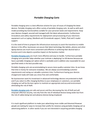 portable charging carts