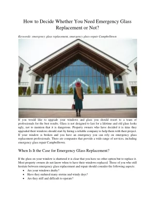 how to decide whether you need emergency glass