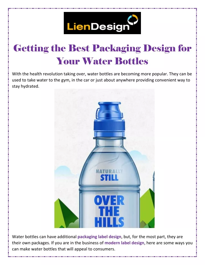getting the best packaging design for your water