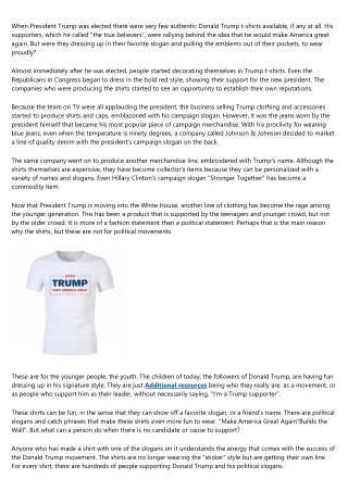 Wearing Trump Shirts - The New Shirt Revolution