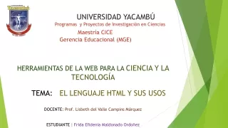 LENGUAJE HTML Y SUS USOS