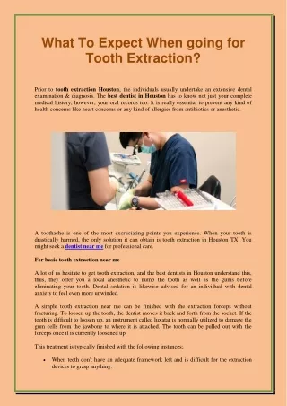 what to expect when going for tooth extraction