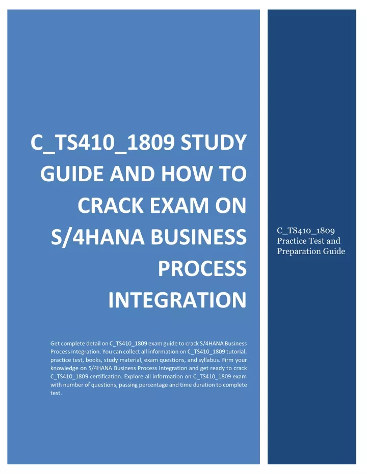 c ts410 1809 study guide and how to crack exam