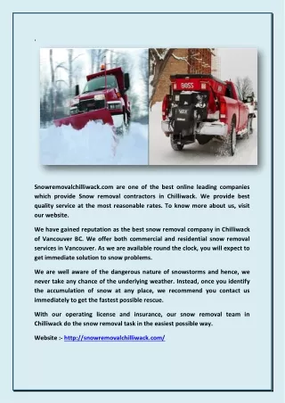Ice Removal Service In Chilliwack - Snow Removal Chilliwack