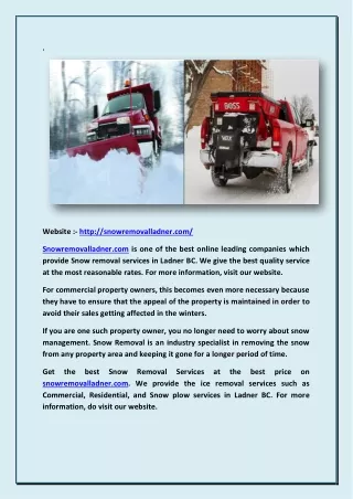 Snow Plowing Services In Ladner - Snow Removal Ladner