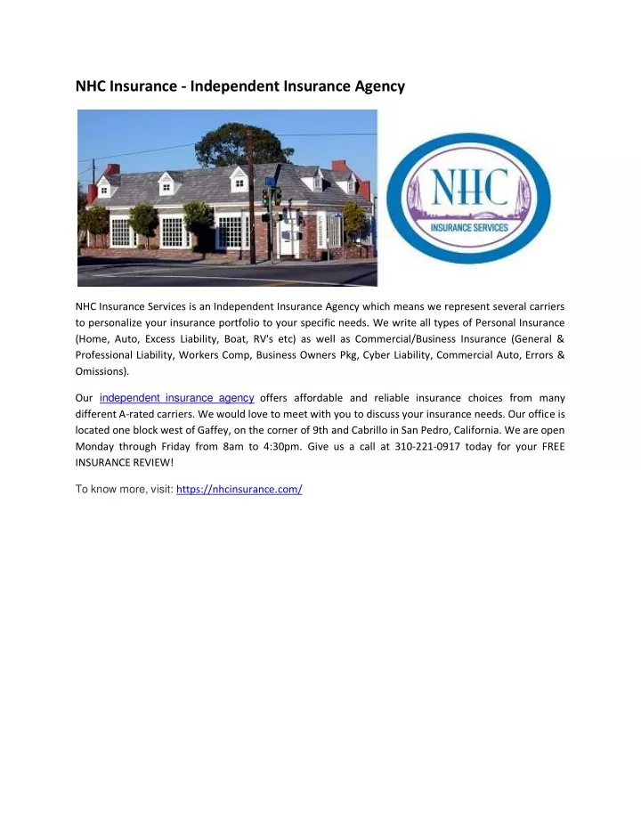 nhc insurance independent insurance agency