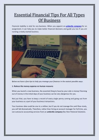 essential financial tips for all types of business