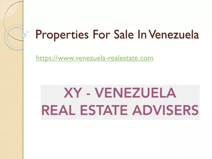 properties for sale in venezuela
