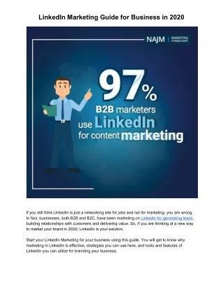 LinkedIn Marketing Guide for Business in 2020