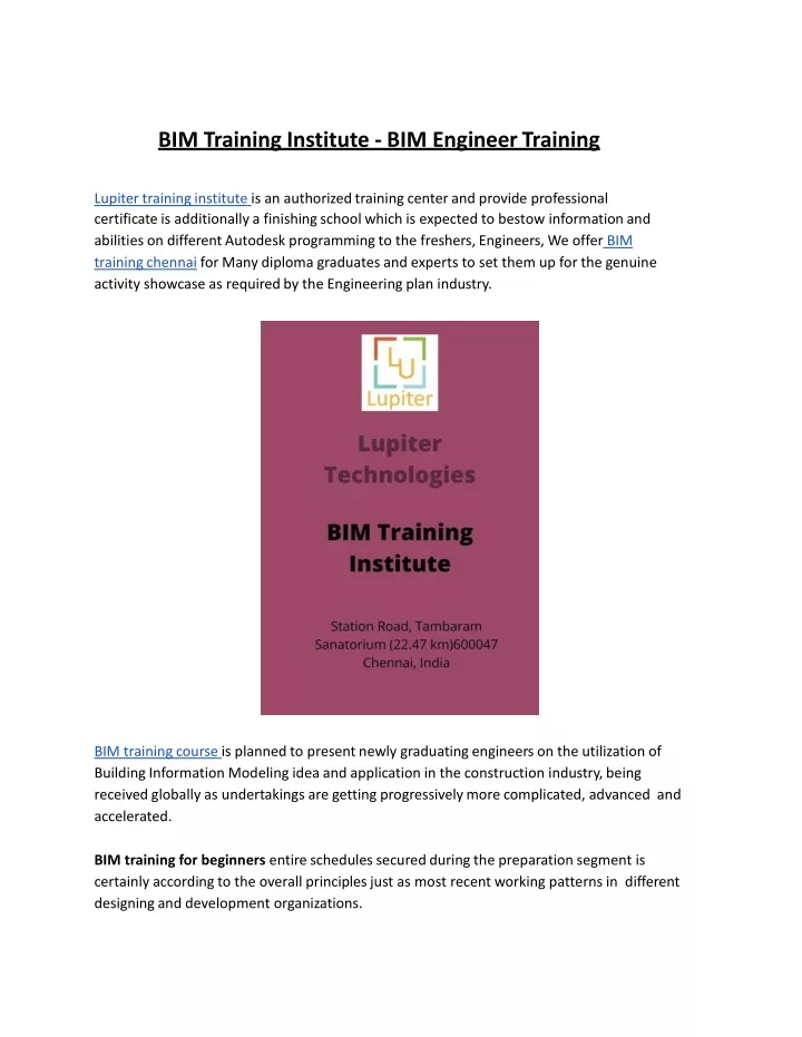bim training institute bim engineer training