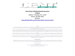 Buy Private Individual Dental Insurance