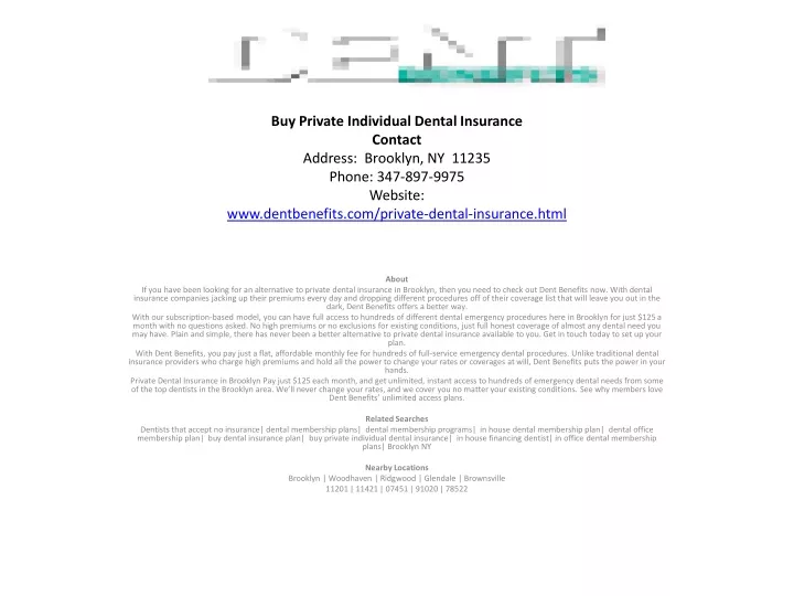 buy private individual dental insurance contact