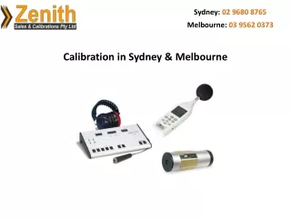 Calibration in Sydney & Melbourne