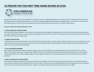 12 proven tips for first time home buyers in utah