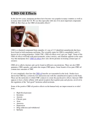 cbd oil effects