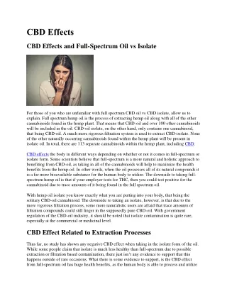 cbd effects