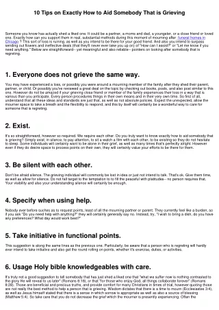 10 Tips on Just How to Assist A Person Who is Grieving