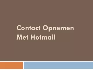 Neem contact op met Hotmail