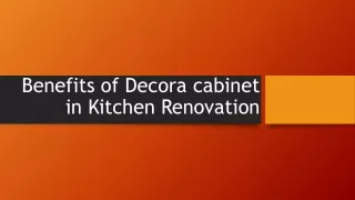 Benefits of Decora cabinet in Kitchen Renovation