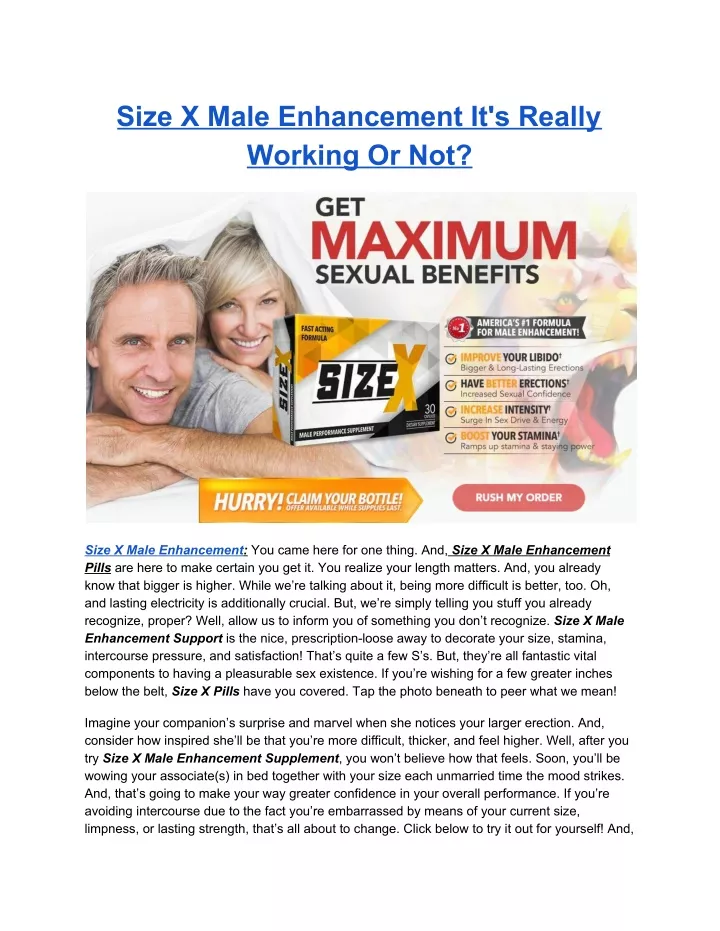 size x male enhancement it s really working or not