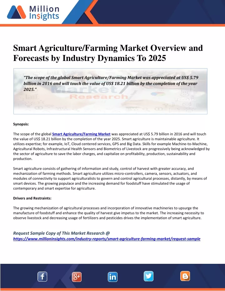 smart agriculture farming market overview