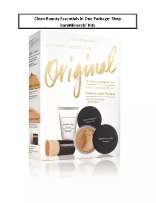 Clean Beauty Essentials in One Package: Shop bareMinerals’ Kits