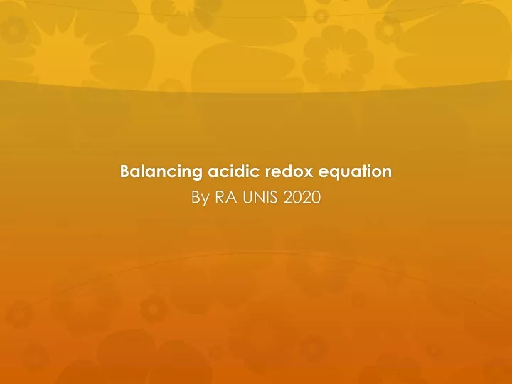 balancing acidic redox equation