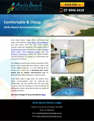 Comfortable & Cheap Airlie Beach Accommodation