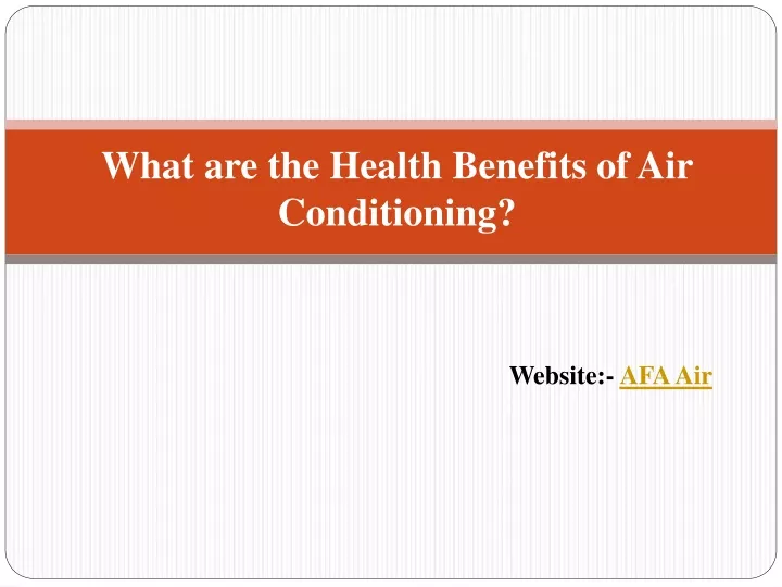 what are the health benefits of air conditioning