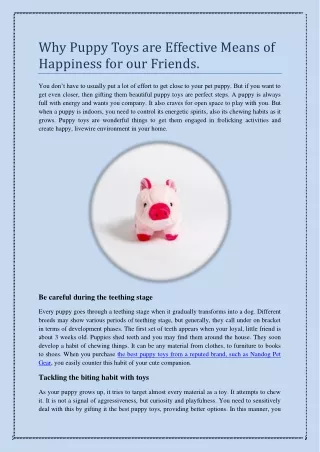 why puppy toys are effective means of happiness