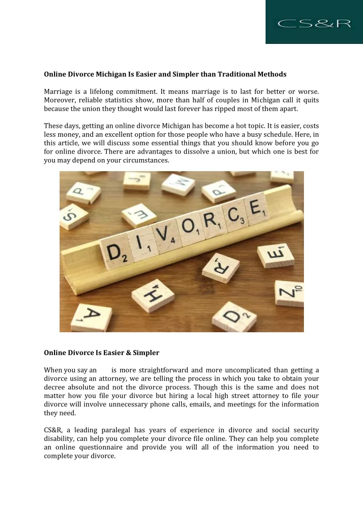 online divorce michigan is easier and simpler