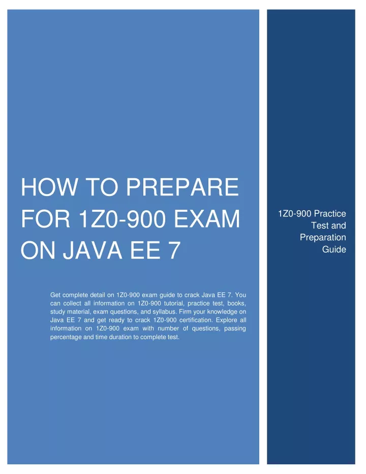 how to prepare for 1z0 900 exam on java ee 7