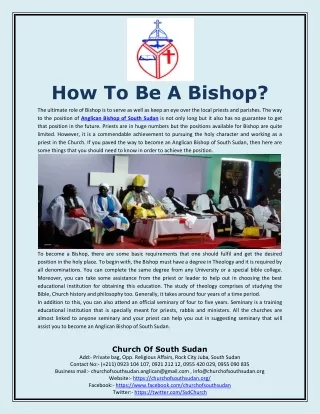 How To Be A Bishop?