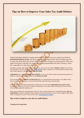 tips on how to improve your sales tax audit