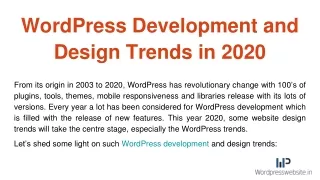 wordpress development and design trends in 2020