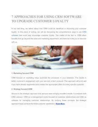 7 APPROACHES FOR USING CRM SOFTWARE TO UPGRADE CUSTOMER LOYALTY