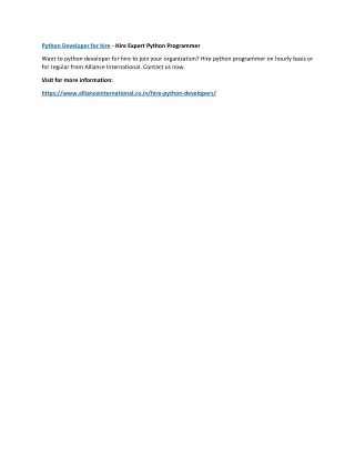 python developer for hire hire expert python
