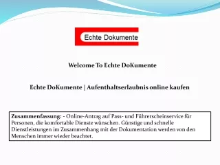 Echte DoKumente | Aufenthaltserlaubnis online kaufen