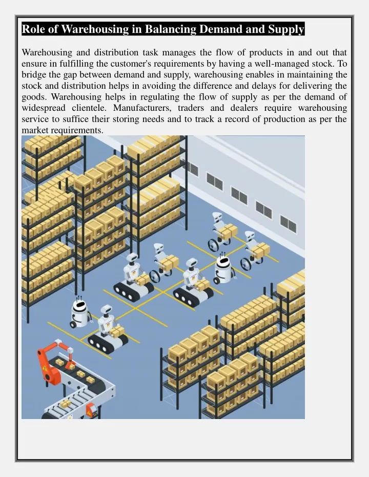 role of warehousing in balancing demand