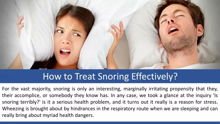 how to treat snoring effectively
