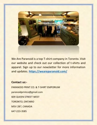 we are paranoid is a top t shirt company