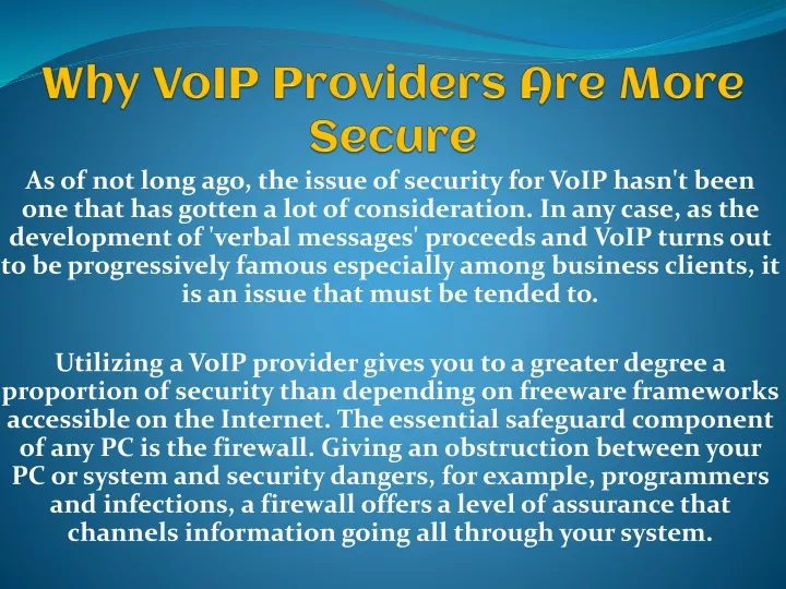 why voip providers are more secure
