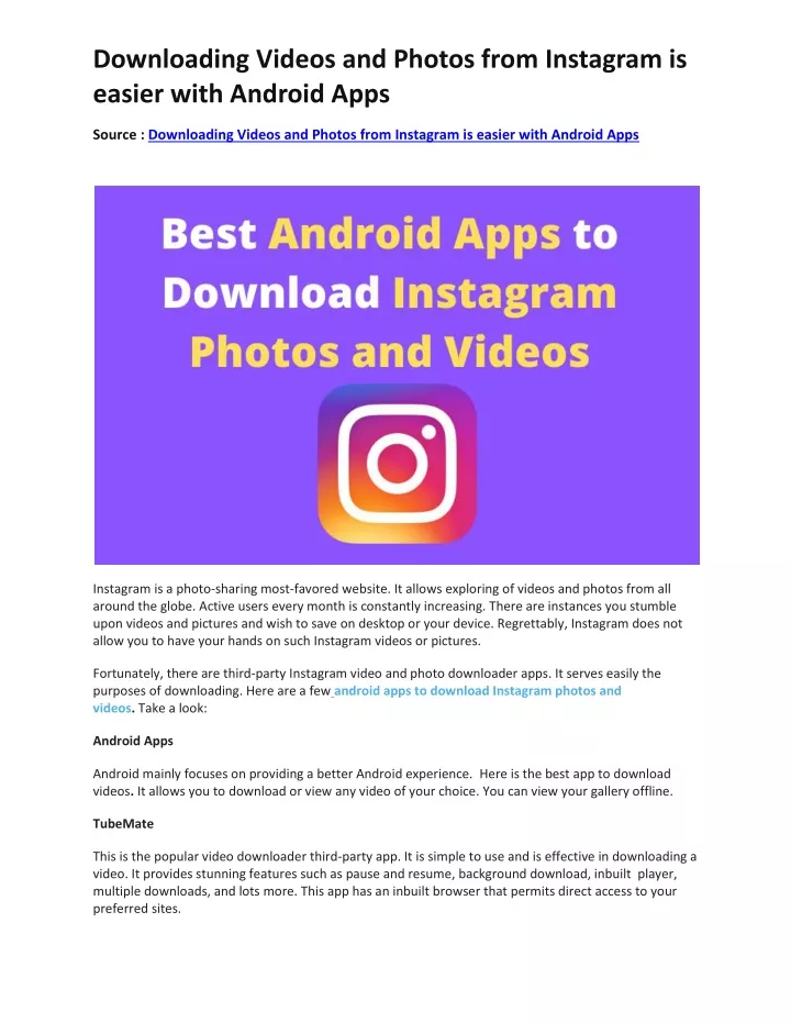 downloading videos and photos from instagram