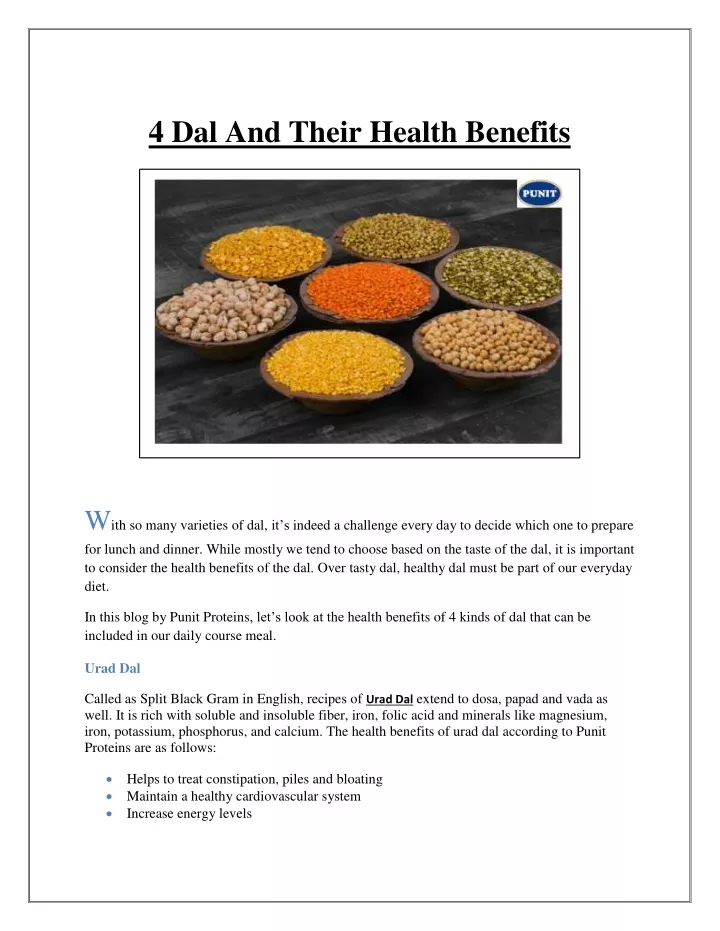 4 dal and their health benefits