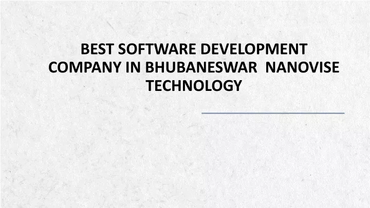 best software development company in bhubaneswar nanovise technology