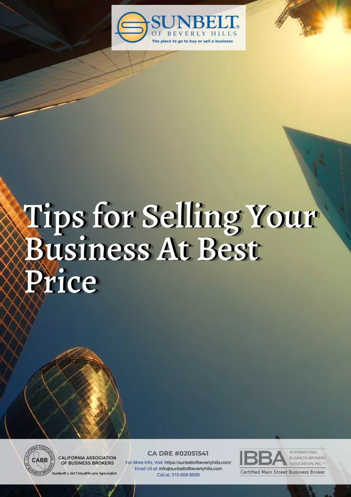 tips for selling your business at best business